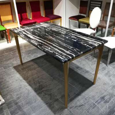 Stainless steel  marble top dining table designs