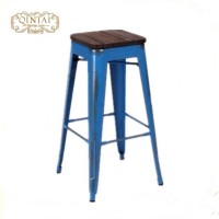 Cheap kitchen metal bar stool wooden chairs