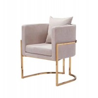 Stylish design Luxury gold stainless steel frame living room furniture pink velvet brass Luxury julius chair