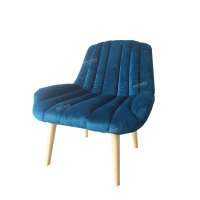 Most Attractive price Luxury room furniture upholstered Blue modern velvet dining chair