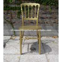 Venues gold banquet stackable wood napoleon chair