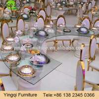 Luxury Half Moon Wedding Dining Table Stainless Steel Tables